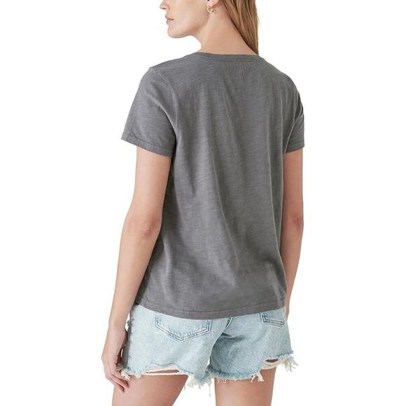 PINK Lucky Brand Gray Cotton Short Sleeve Classic Crew Tee Size S - Picture 5 of 9